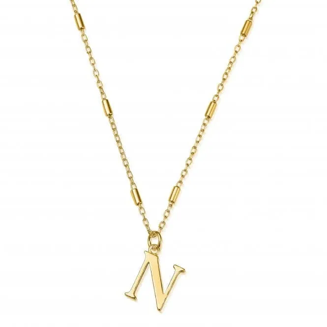Gold Iconic Initial N Necklace GNCC4041N