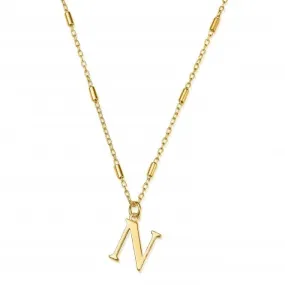 Gold Iconic Initial N Necklace GNCC4041N