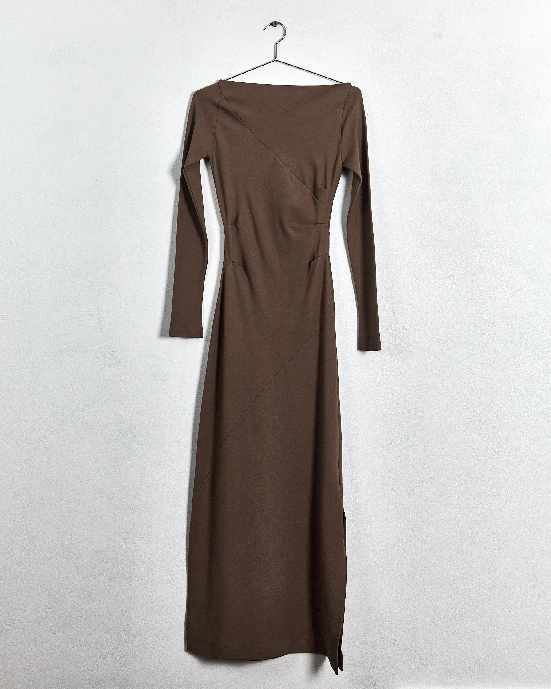 Harris Tapper 'mathilde' long sleeved maxidress, brown, 4-6