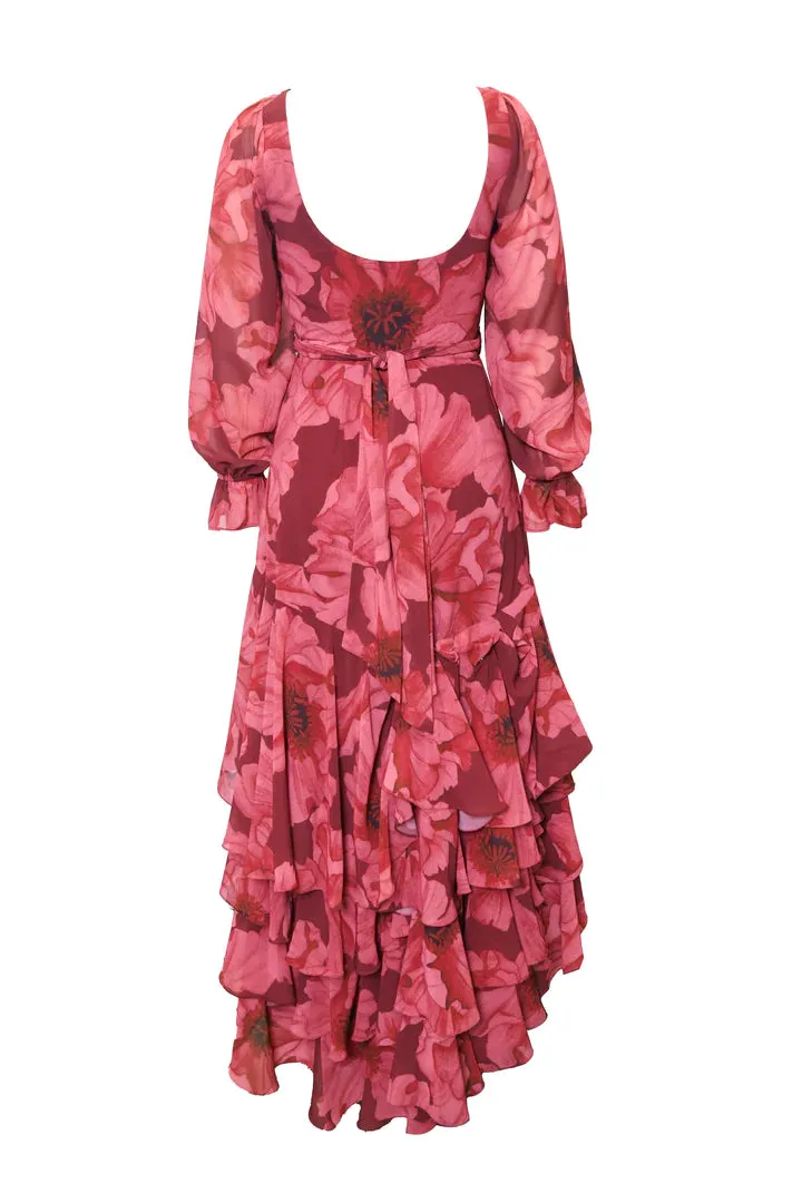 Hutch Kya Dress - Wine Floral Chiffon