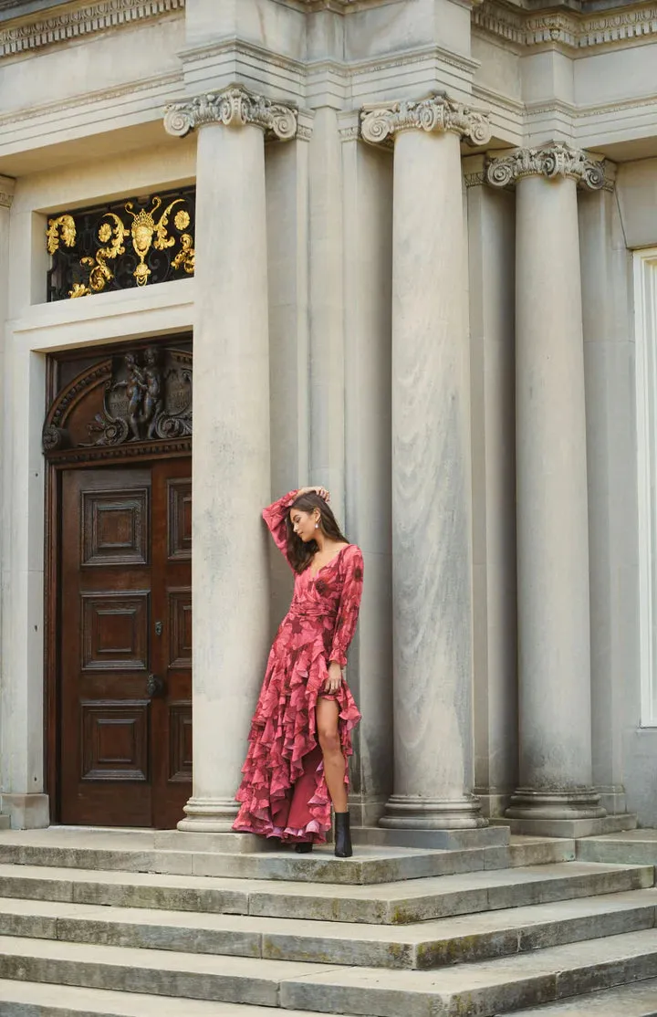 Hutch Kya Dress - Wine Floral Chiffon