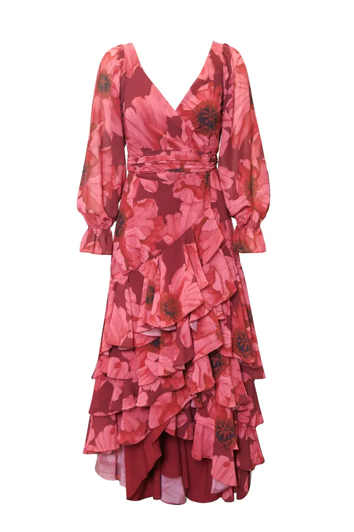 Hutch Kya Dress - Wine Floral Chiffon