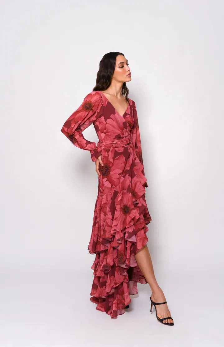 Hutch Kya Dress - Wine Floral Chiffon