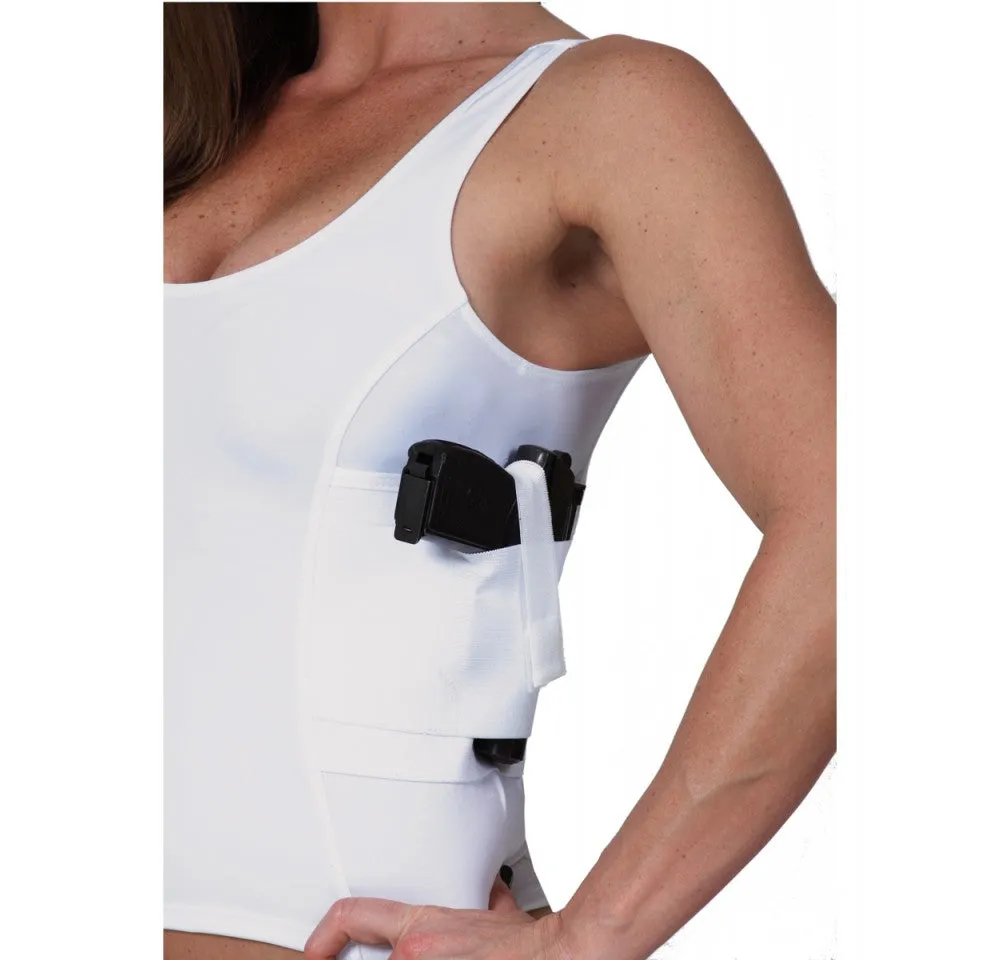 I.S.Pro Tactical Compression Women Undercover Concealed Carry Holster Scoop Tank Top WGT038 by InstantFigure - InstaSlim - InstantRecoveryMD