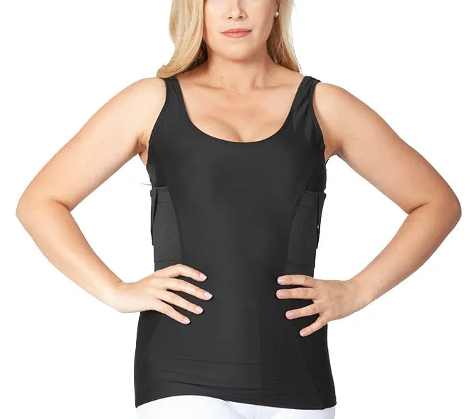 I.S.Pro Tactical Compression Women Undercover Concealed Carry Holster Scoop Tank Top WGT038 by InstantFigure - InstaSlim - InstantRecoveryMD