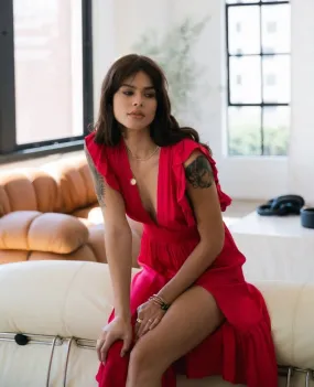 Jessie Midi Dress Red