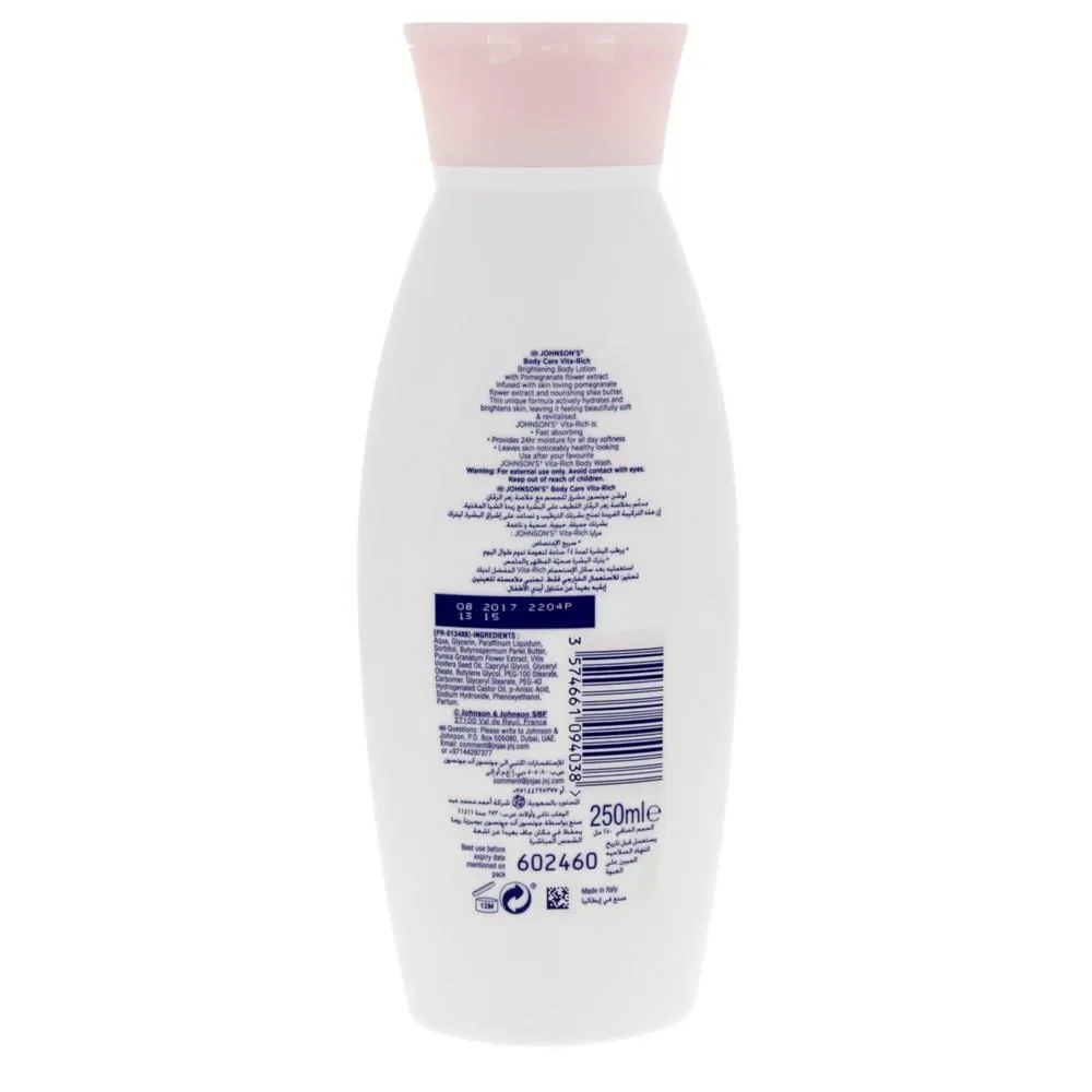 Johnson's Body Care Vita - Rich Revitalizing Body Lotion with Pomegranate (2 x 250 ml)