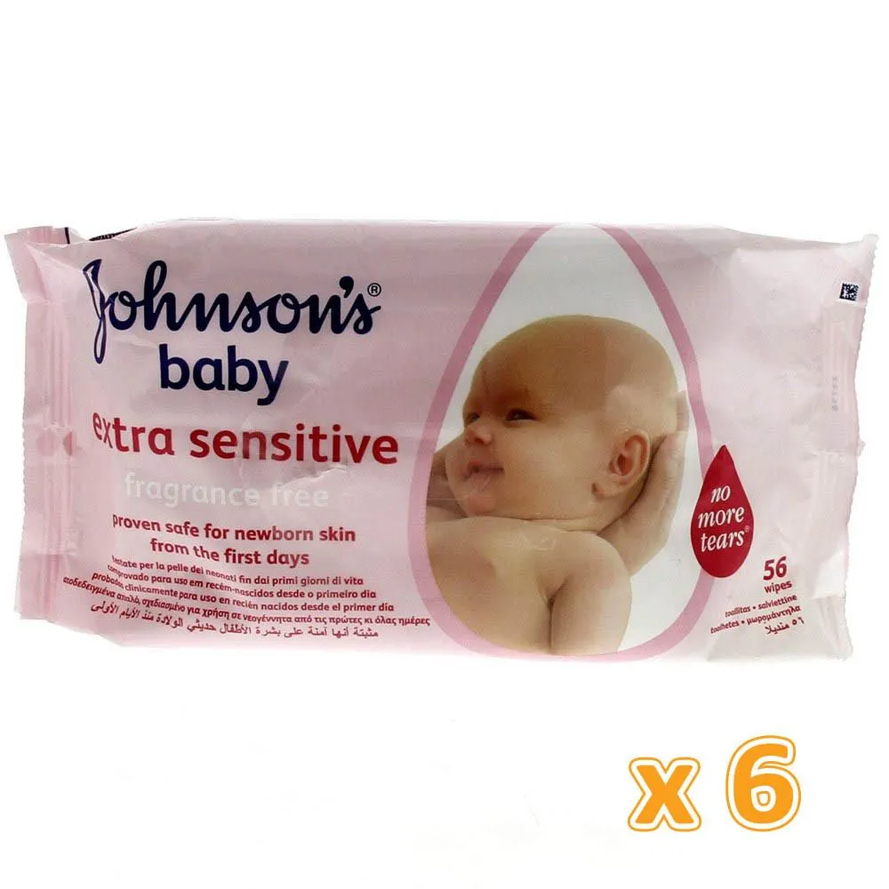Johnson's Extra Sensitive Baby Wipes (56 x 6)