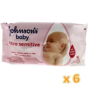 Johnson's Extra Sensitive Baby Wipes (56 x 6)