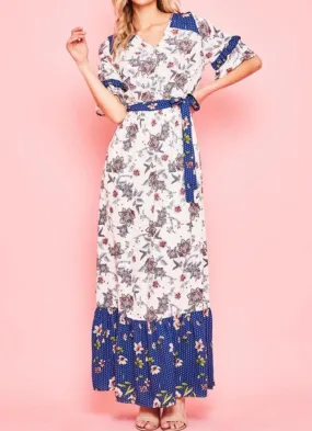 Kiera Floral Maxi- Blue