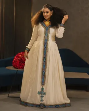 Lavish Cultural Look in Habesha Dress: Meticulously Crafted Traditional Ethiopian Dress Tailored for Every Occasions Habesha Kemis