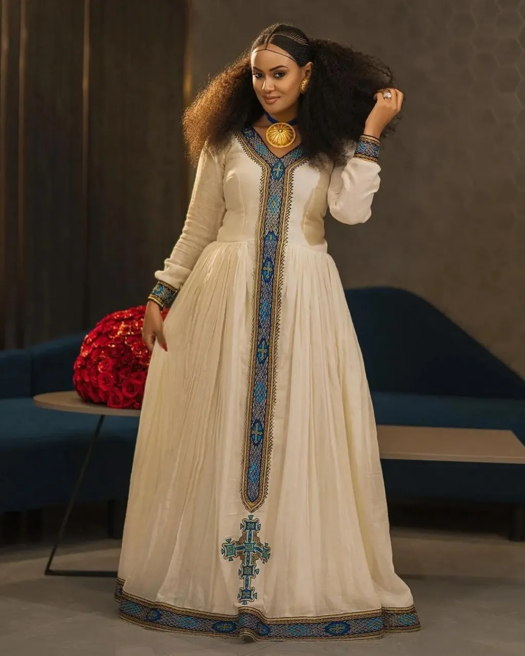 Lavish Cultural Look in Habesha Dress: Meticulously Crafted Traditional Ethiopian Dress Tailored for Every Occasions Habesha Kemis