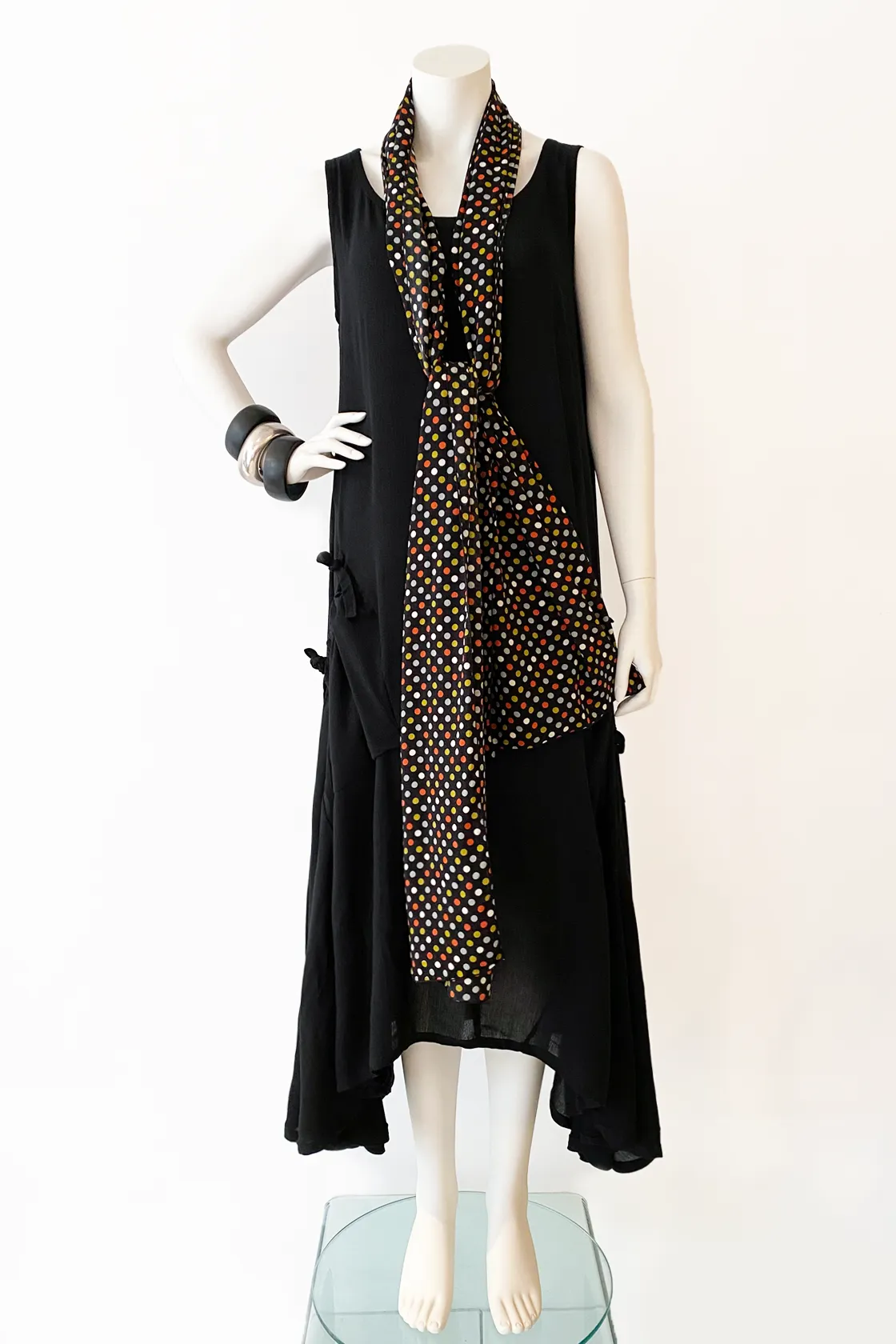 London Dress in Black Crinkle
