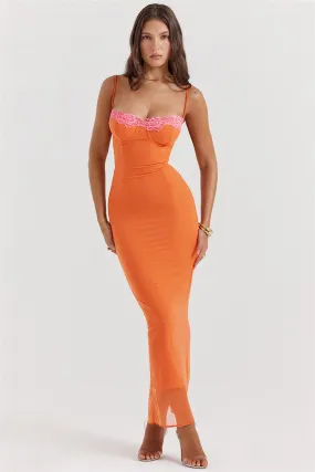 Lucy Lace Spaghetti Strap Bodycon Maxi Dress
