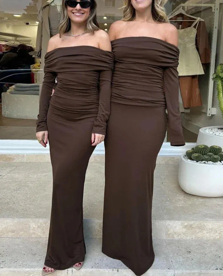 Marena - Off shoulder maxi dress