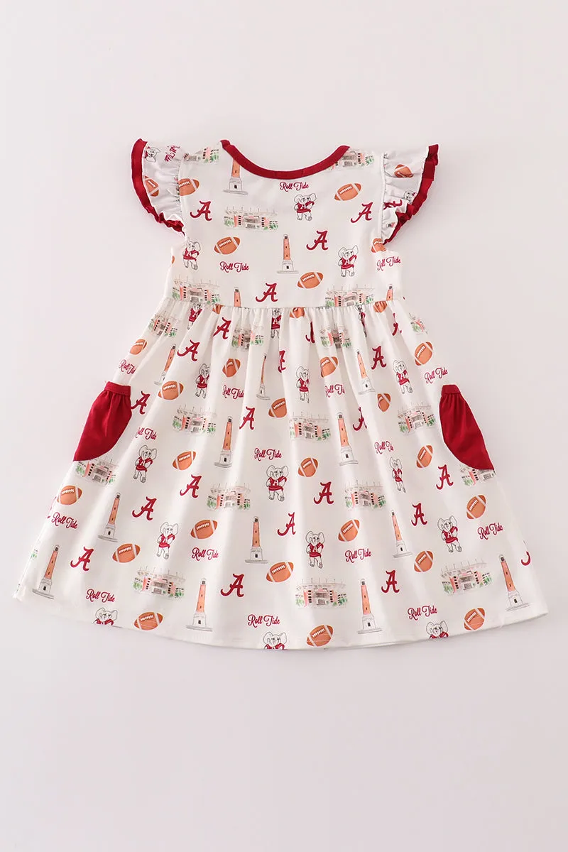 Maroon roll tide football dress