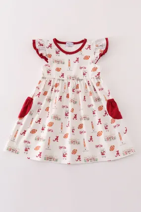 Maroon roll tide football dress