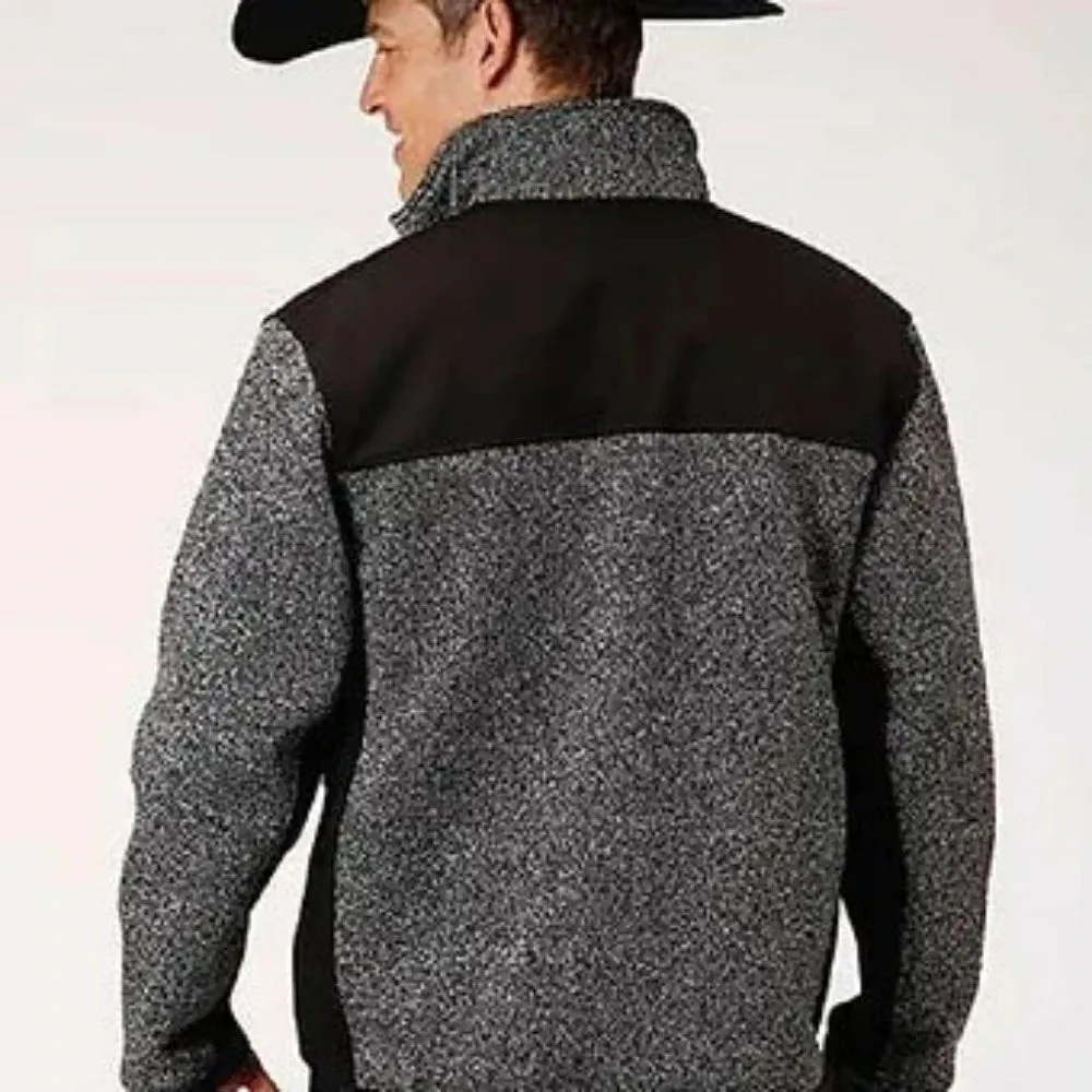 Men's Roper Gray & Black Front Zip Sweater Jacket