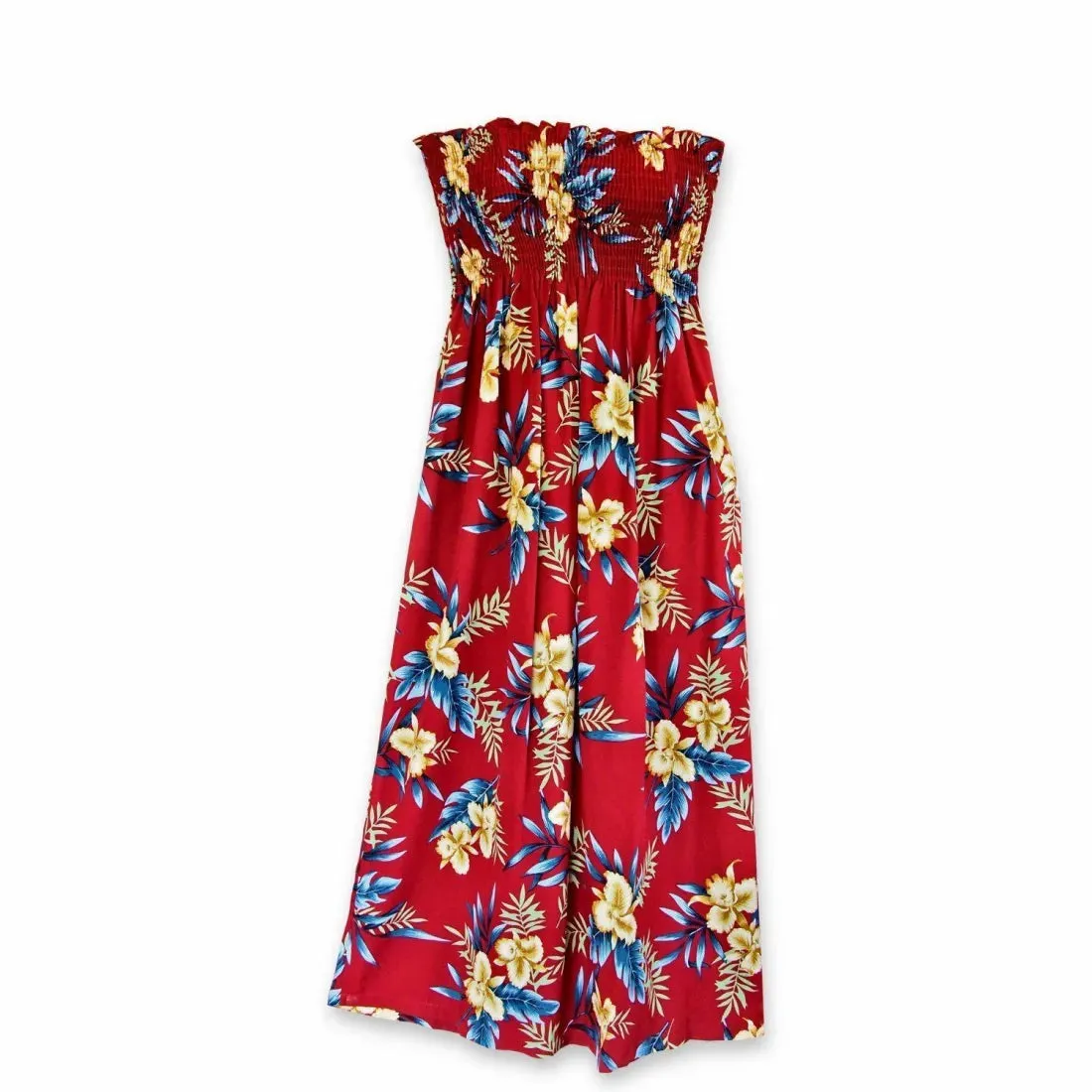 Midnight Maroon Maxi Hawaiian Dress