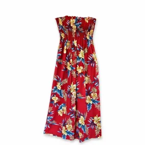 Midnight Maroon Maxi Hawaiian Dress
