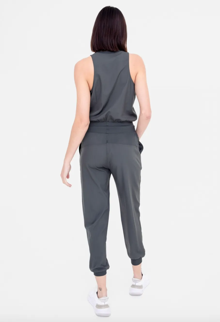 MOB Half Zip Active Jumpsuit-Olive