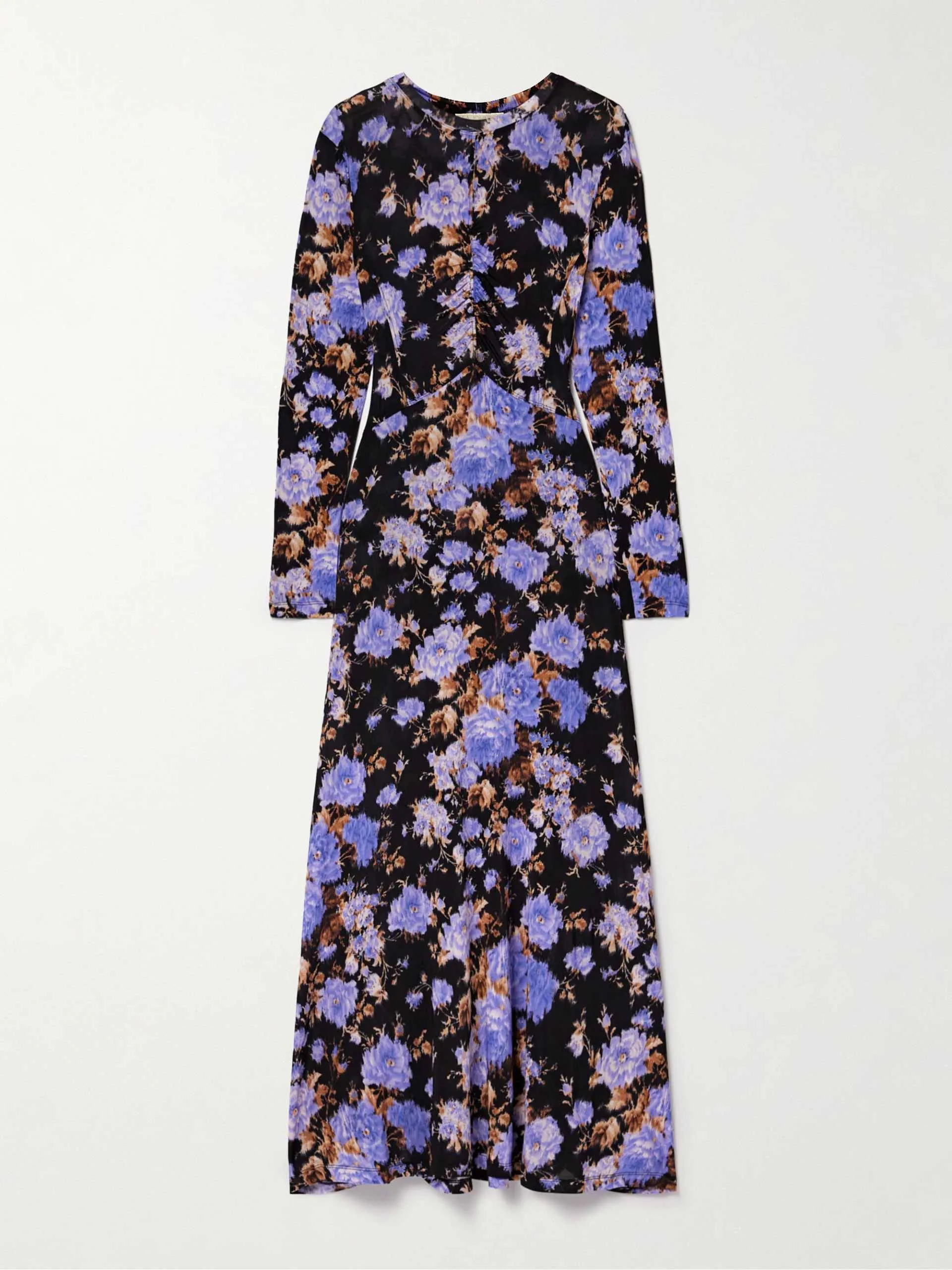 Naia ruched floral-print stretch-jersey maxi dress
