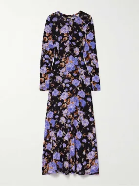 Naia ruched floral-print stretch-jersey maxi dress