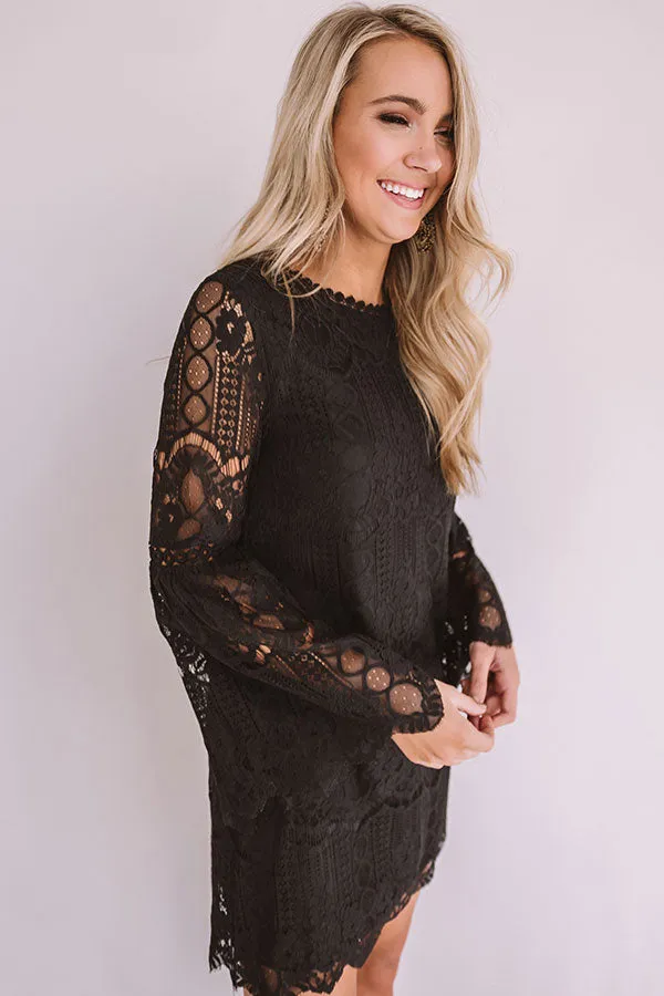 Notorious For Romance Lace Dress in Black