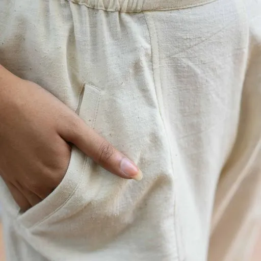 Obi Cotton Pants - Chalk