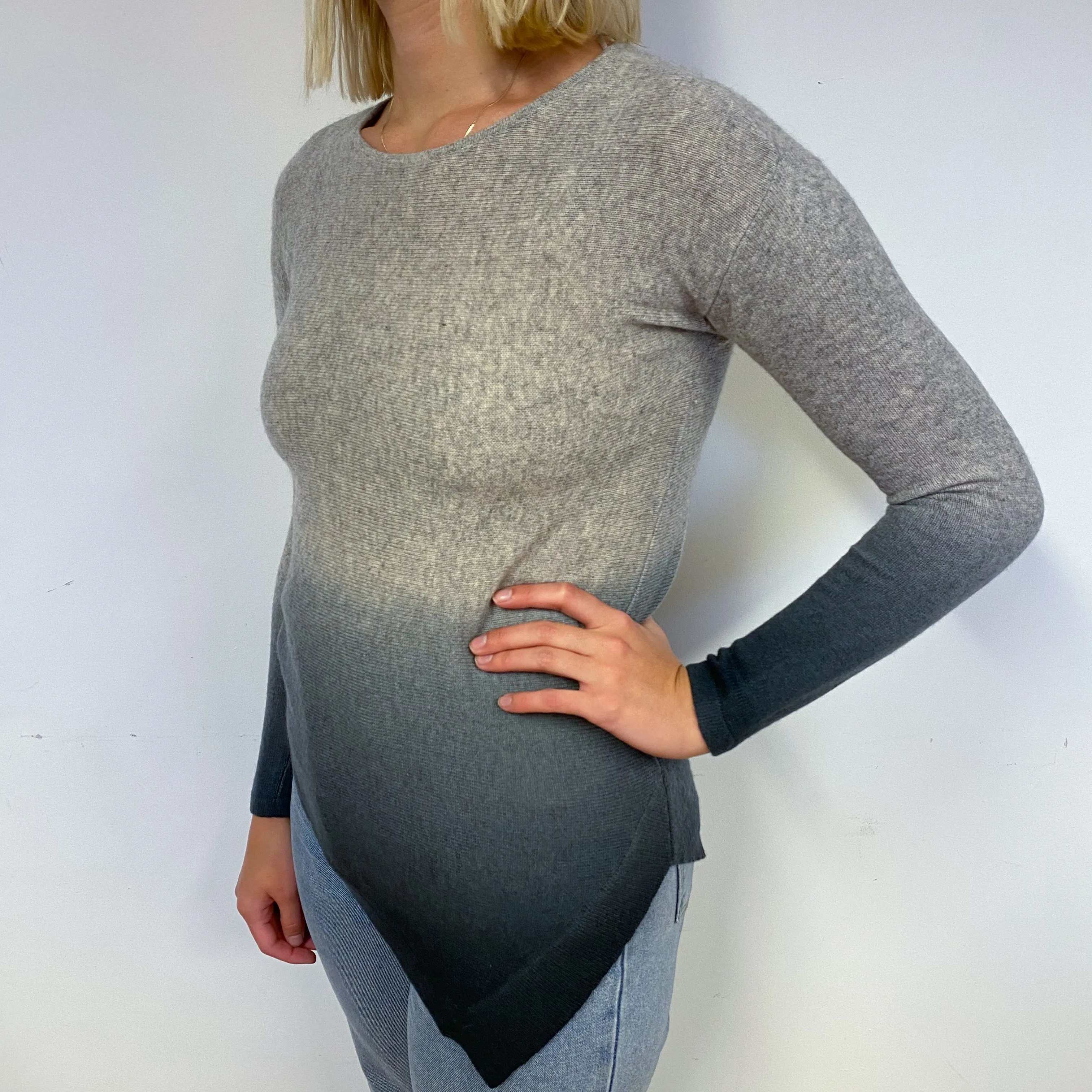 Ombré Cashmere Crew Neck Jumper Small