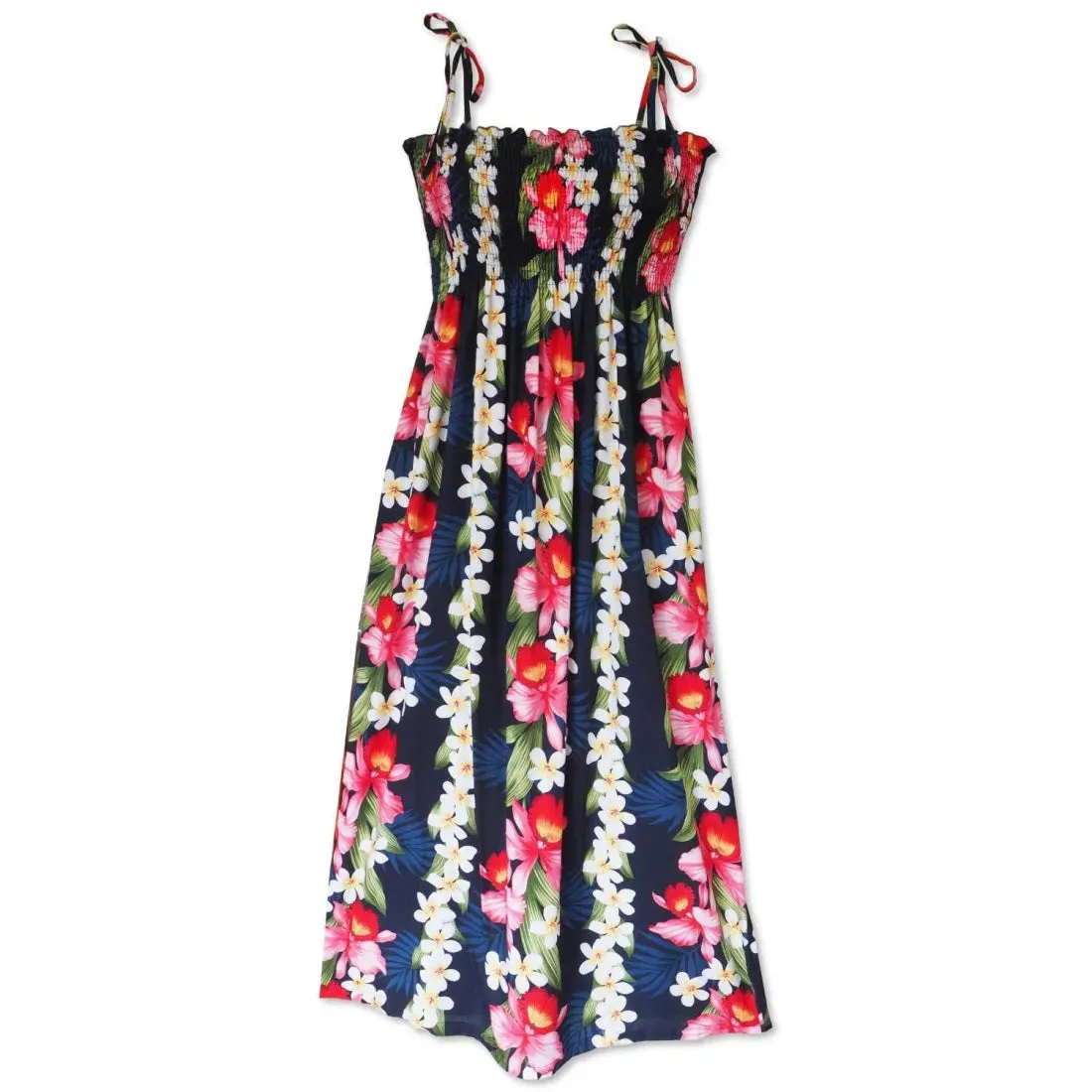 Orchid Play Blue Maxi Hawaiian Dress