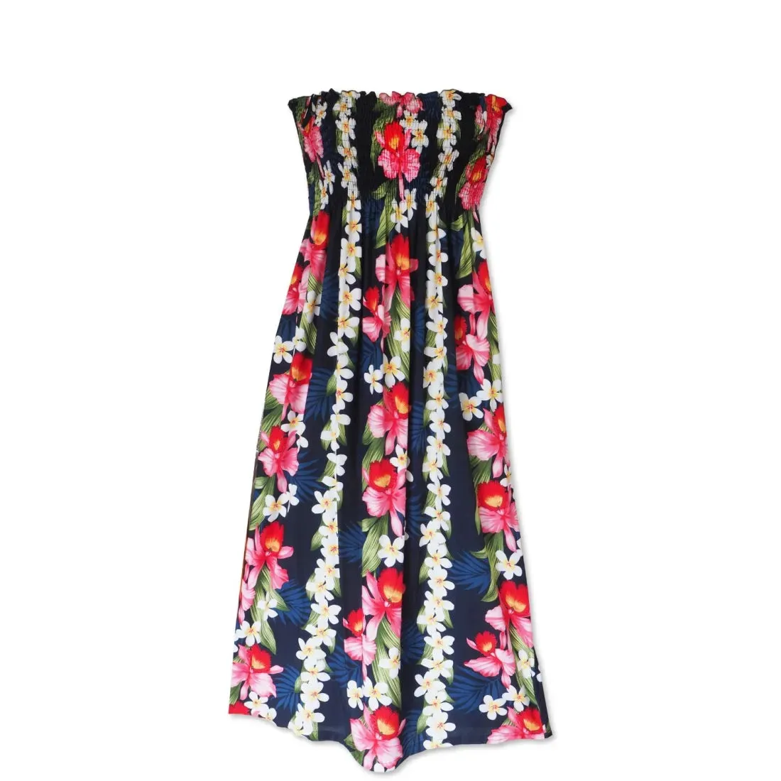 Orchid Play Blue Maxi Hawaiian Dress