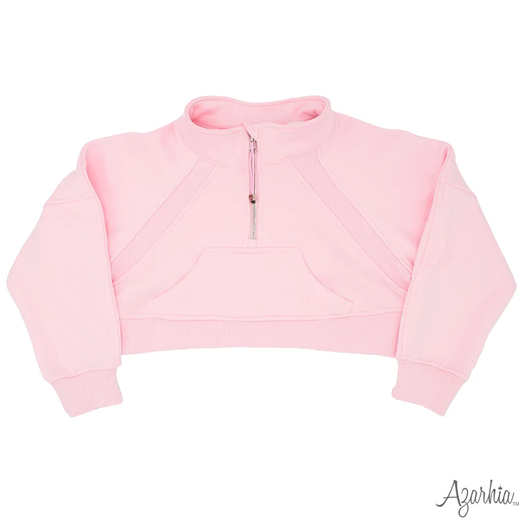 Oversized Cropped 1/4 Zip Sweatshirt