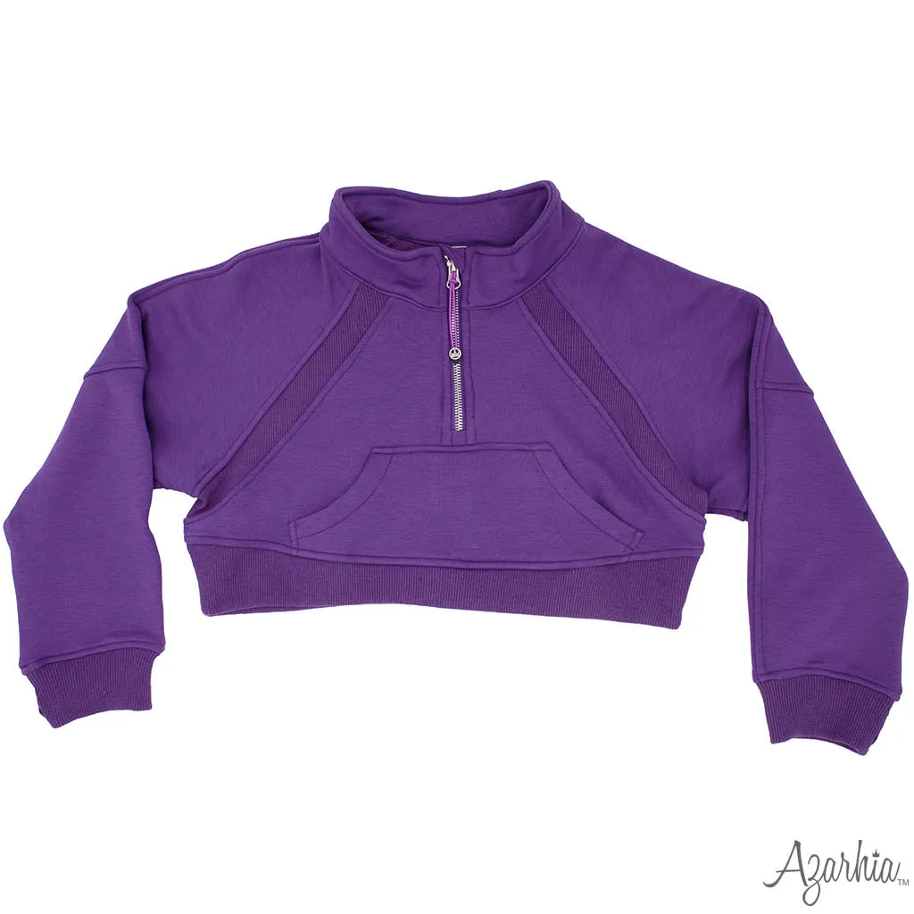 Oversized Cropped 1/4 Zip Sweatshirt
