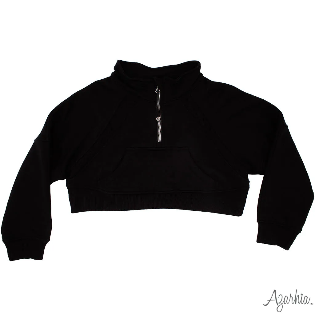 Oversized Cropped 1/4 Zip Sweatshirt