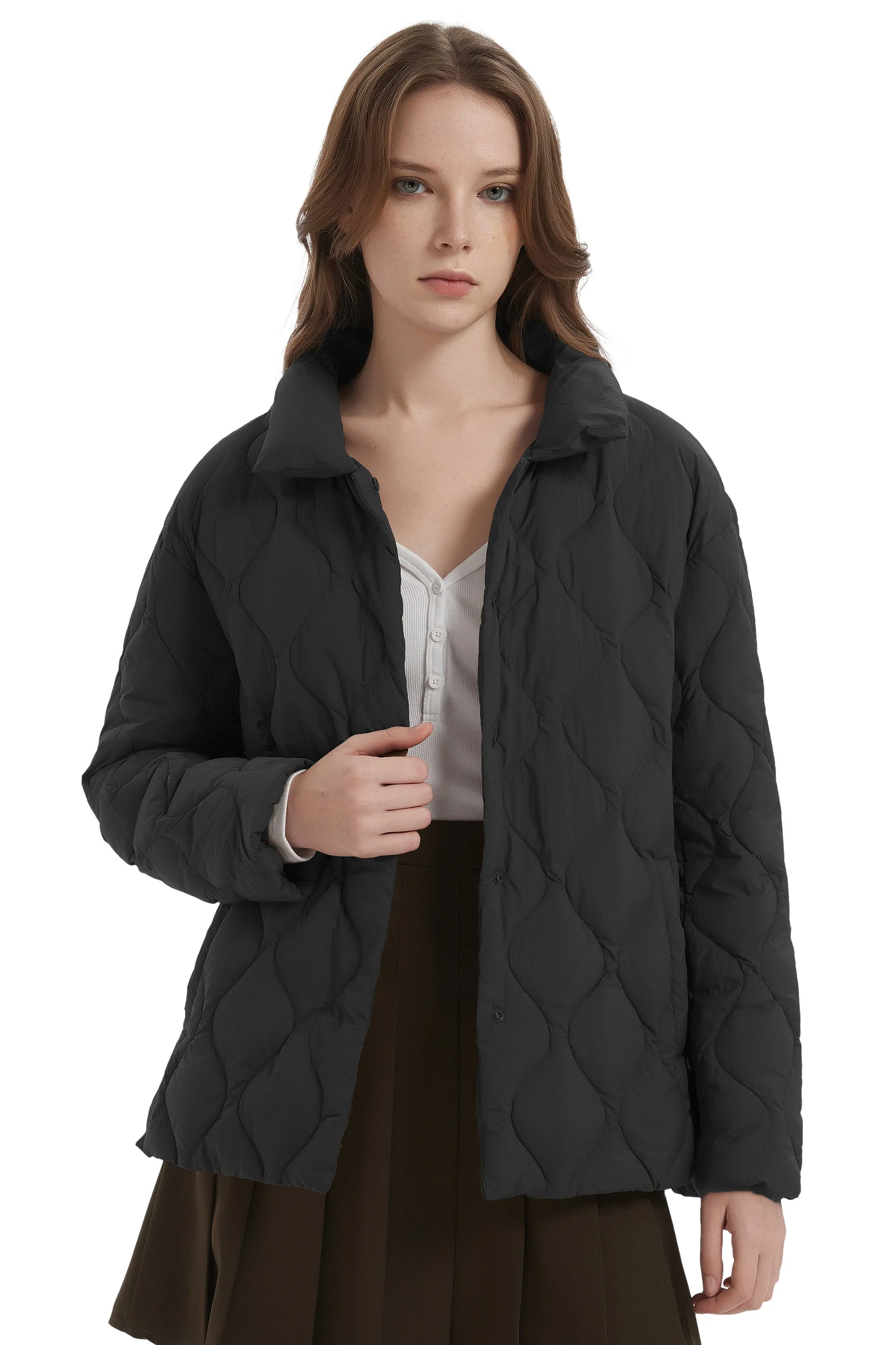 Oversized Puffer Jacket Lightweight Quilted