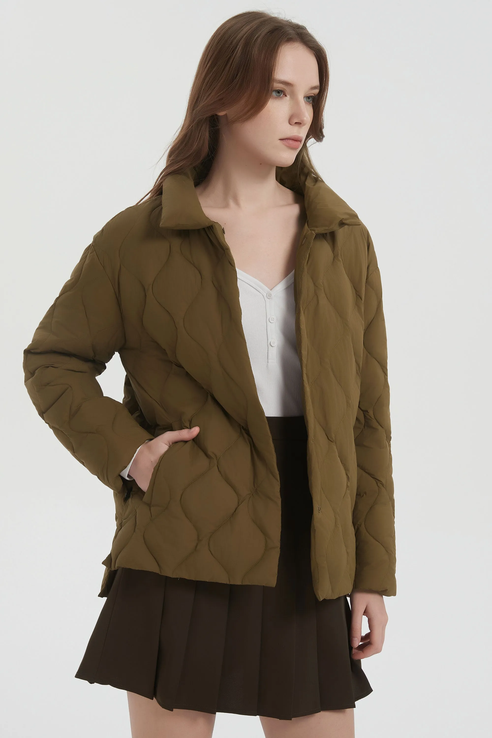 Oversized Puffer Jacket Lightweight Quilted