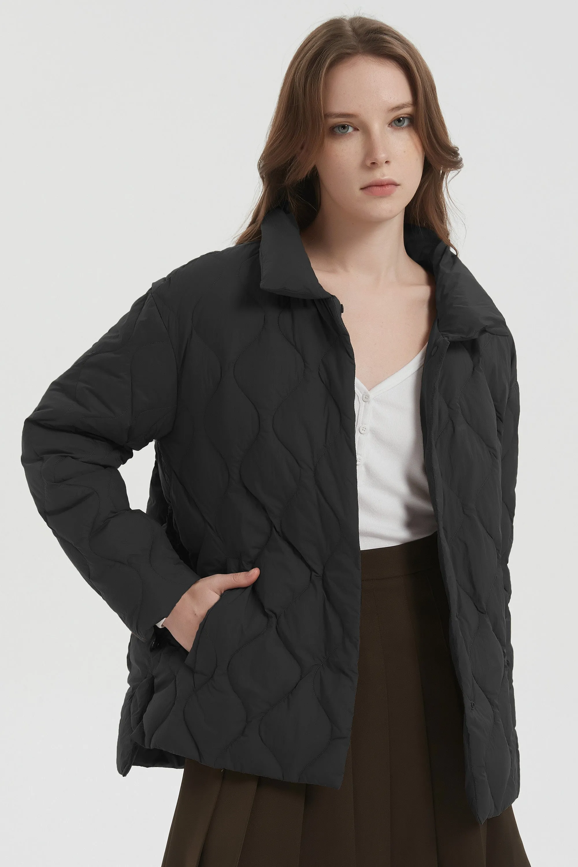 Oversized Puffer Jacket Lightweight Quilted