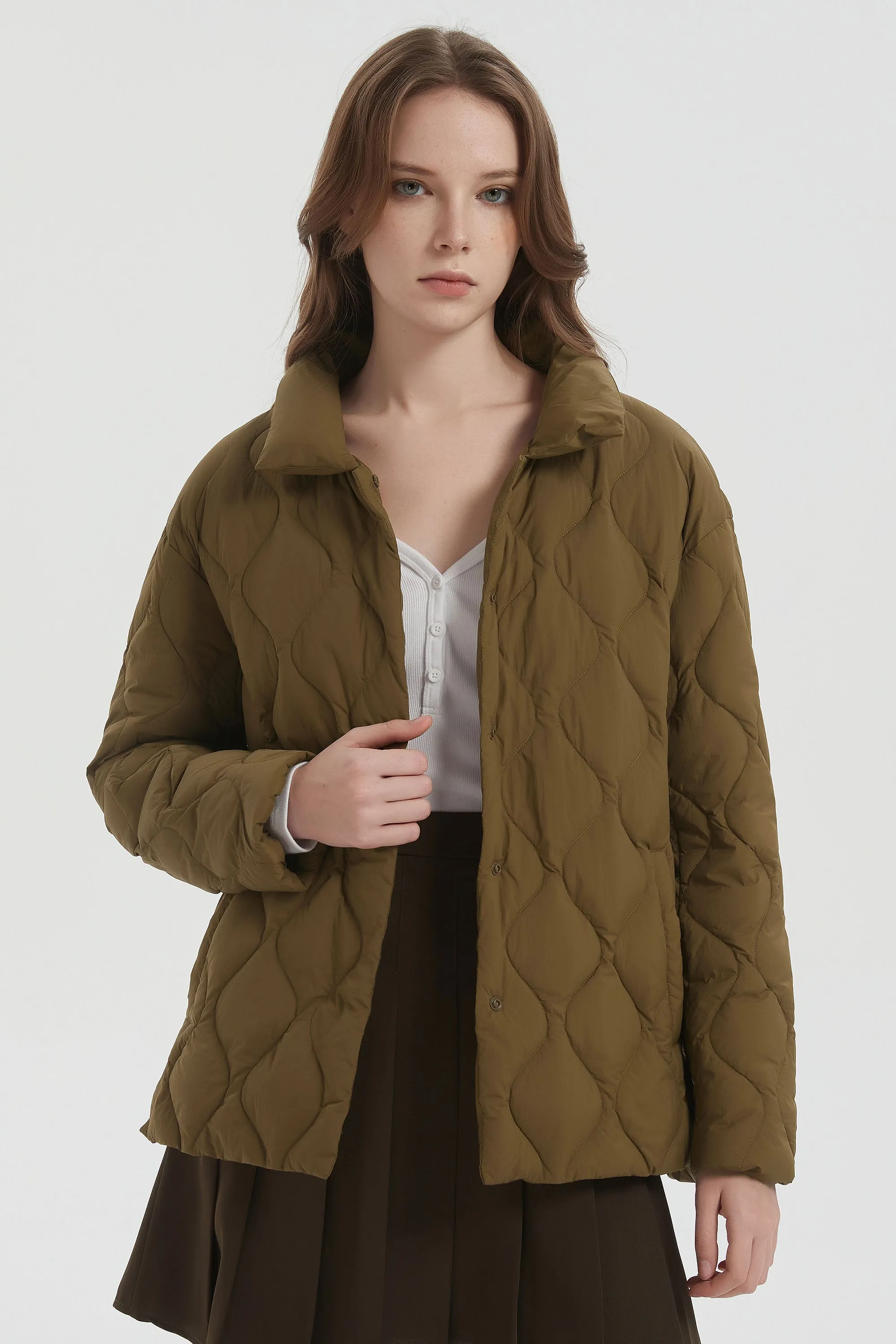 Oversized Puffer Jacket Lightweight Quilted