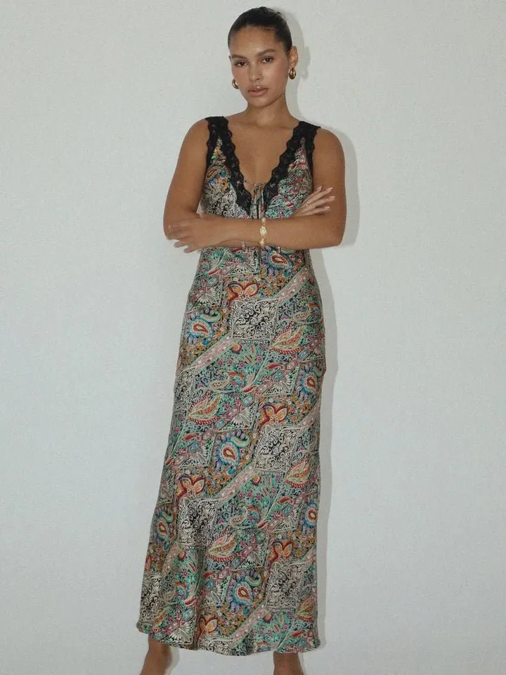 Paisley Print Maxi Dress