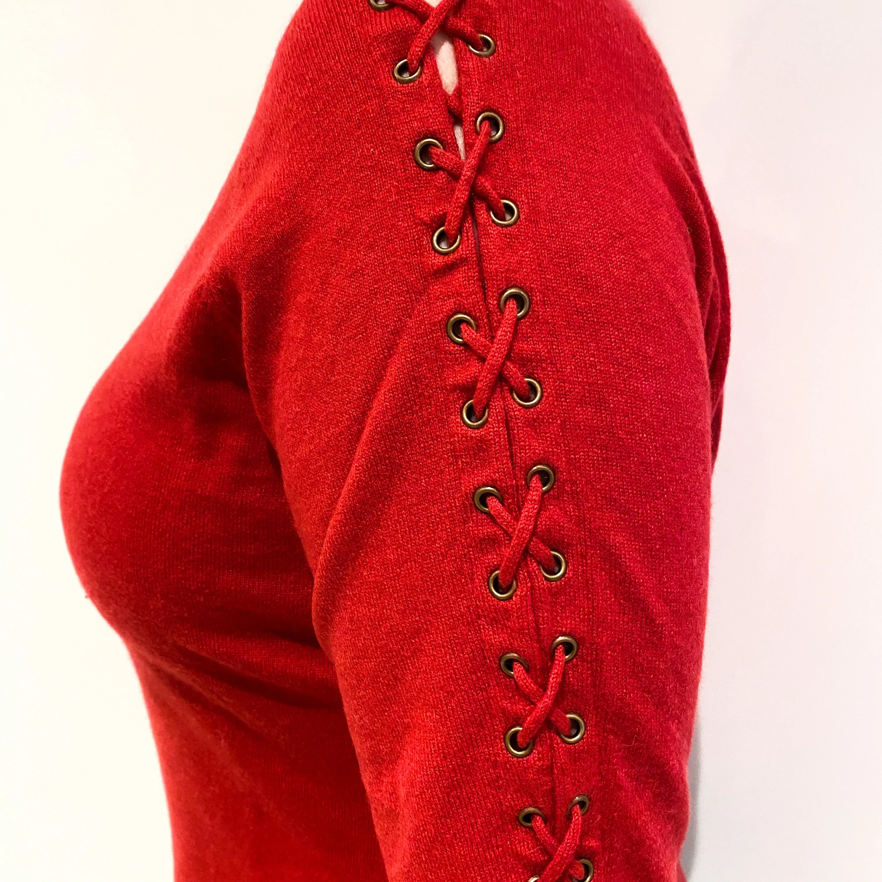Ruby Red Cashmere Crew Neck Jumper Large