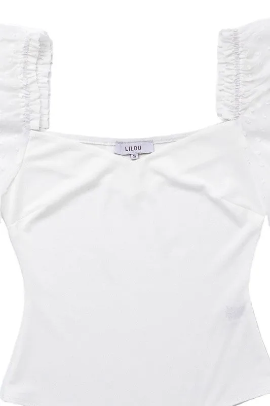 shirring sleeve bodysuit