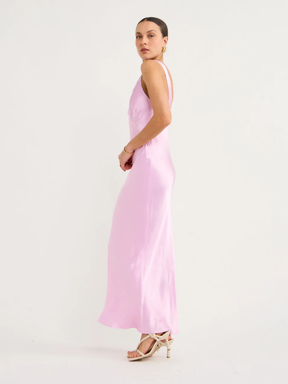 Shona Joy Plunged Midi Dress in Peony