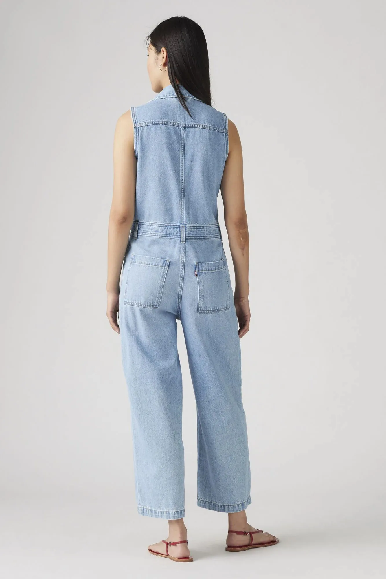 Sleeveless Denim Jumpsuit