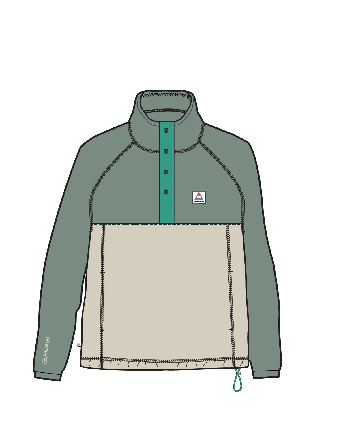 Snowdrop Recycled Polartec® Fleece - Pistachio/Birch