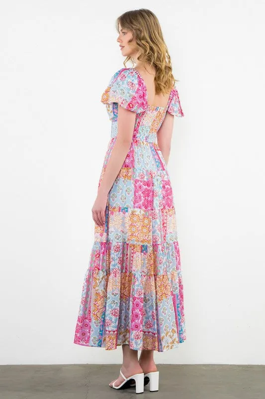 Spring Fling Colorful Tiered Maxi Dress