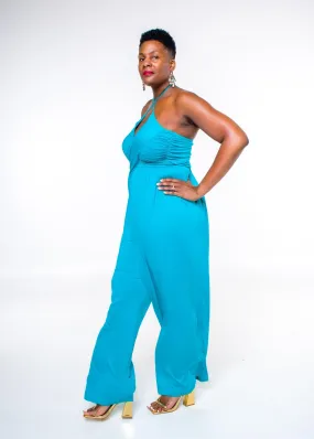 Teal Spaghetti Strap Harem Jumpsuit
