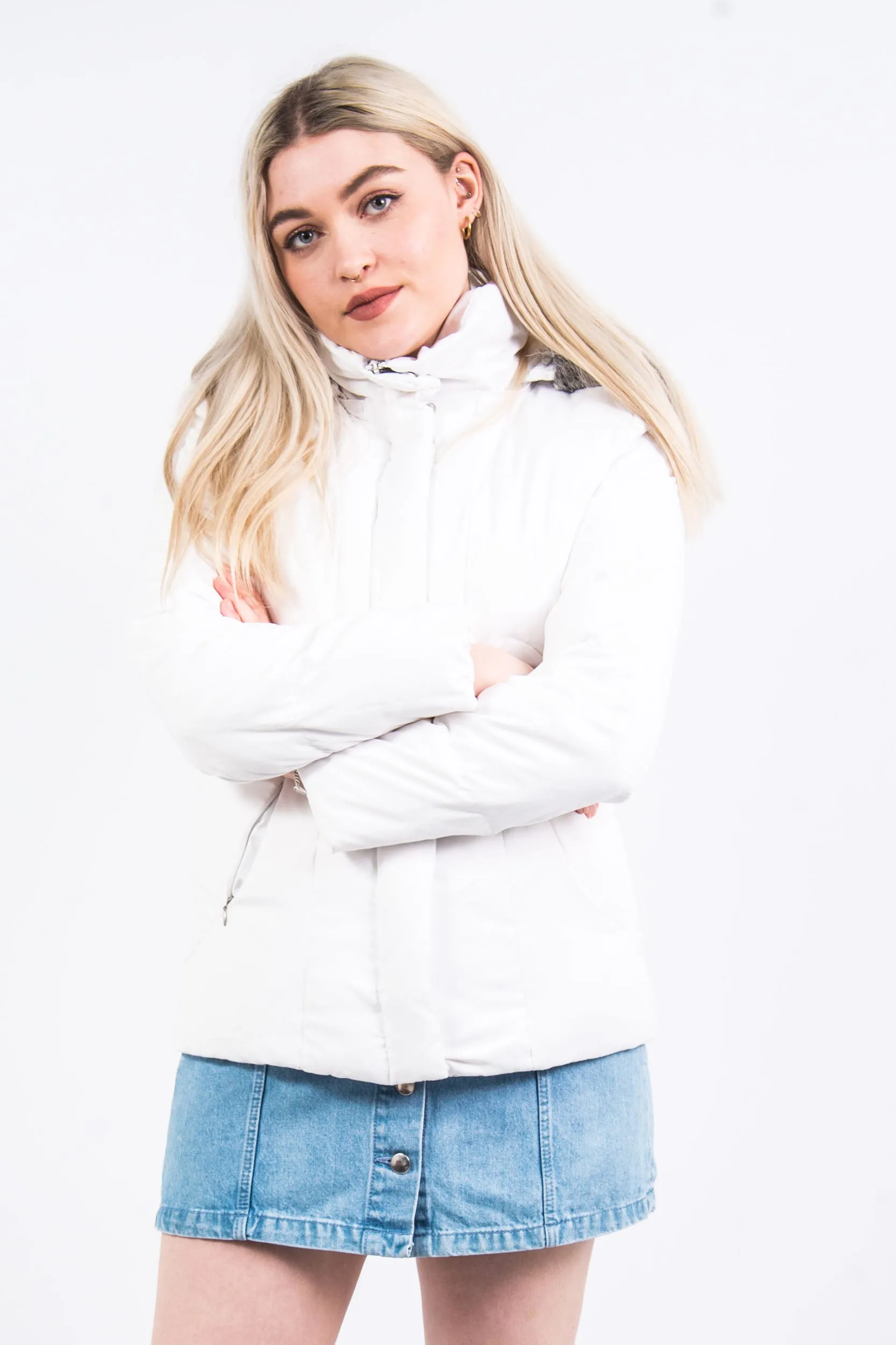 Vintage Calvin Klein Hooded Puffer Jacket Coat