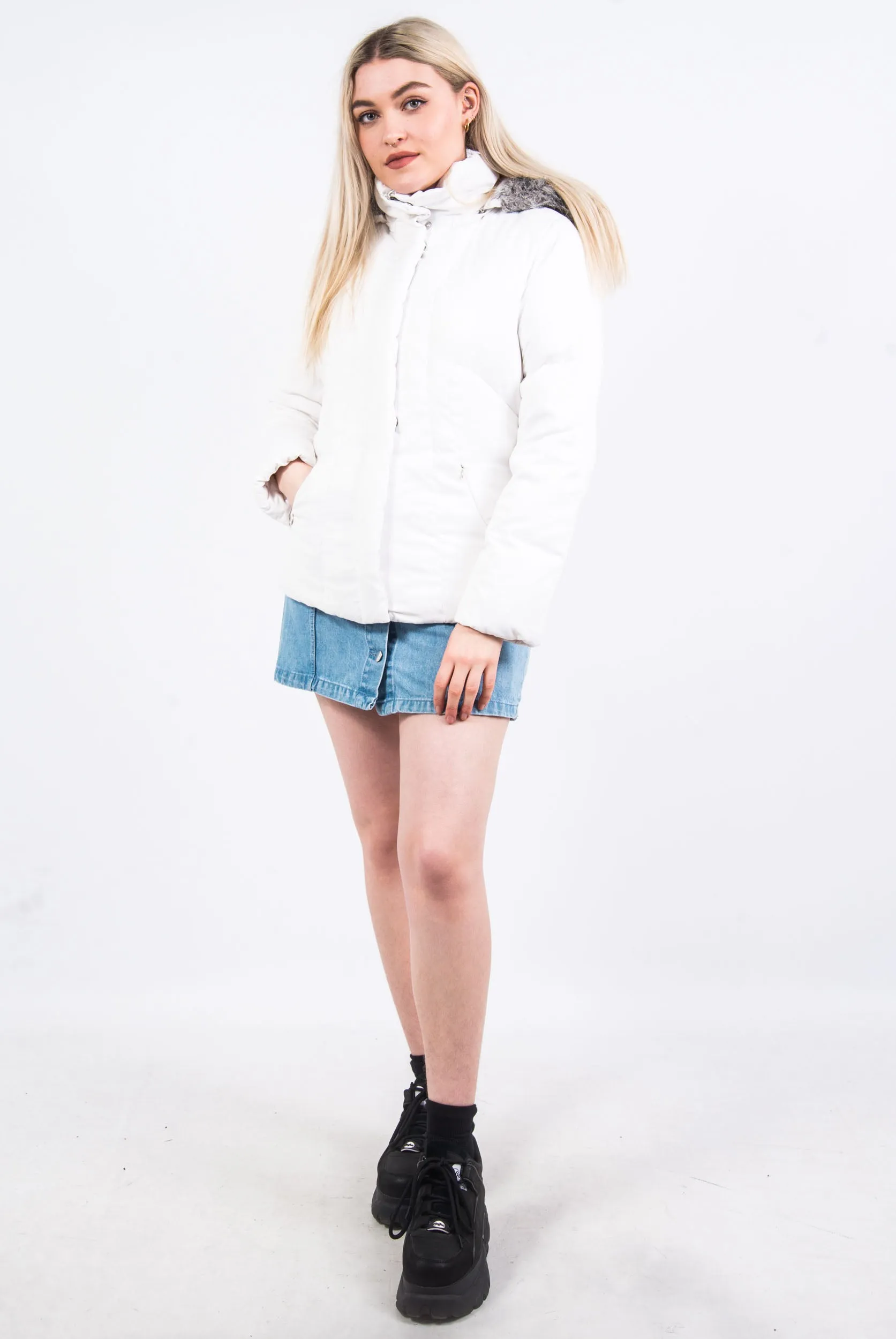 Vintage Calvin Klein Hooded Puffer Jacket Coat