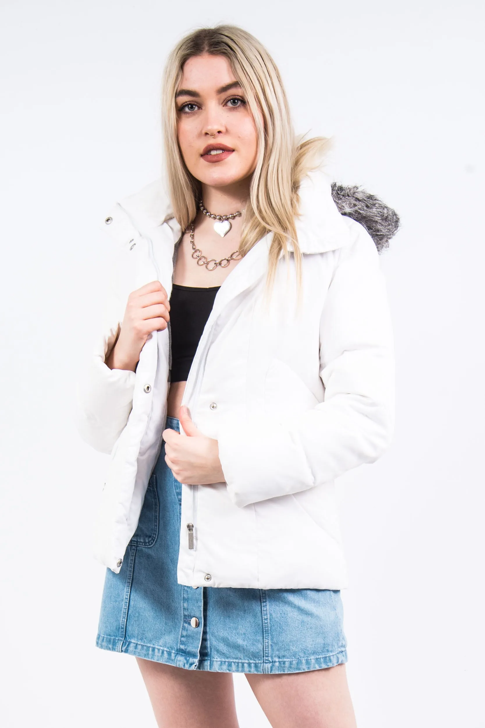 Vintage Calvin Klein Hooded Puffer Jacket Coat